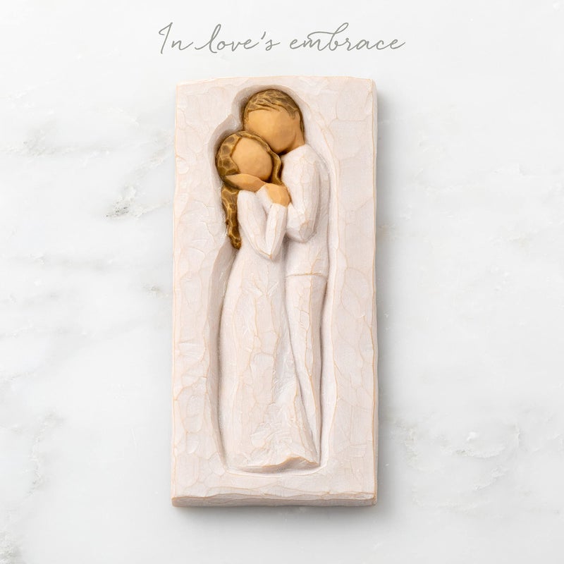 Willow Tree Embrace Plaque, Sculpted Hand-Painted bas Relief - Image 4